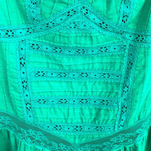 👗RARE👗Free People Emerald Lace Eyelet Dress - Picture 6 of 10